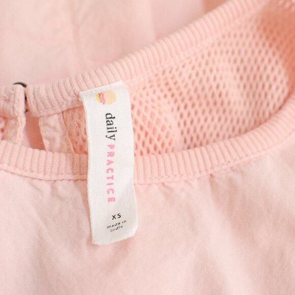 Anthropologie Daily Practice Pink Mesh Hill Up Tiered Asymmetrical Dress Size S - Picture 13 of 14